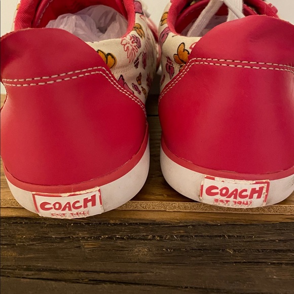 Coach Pink Floral Sneakers, does have a couple small spots but not noticeable - Picture 6 of 7